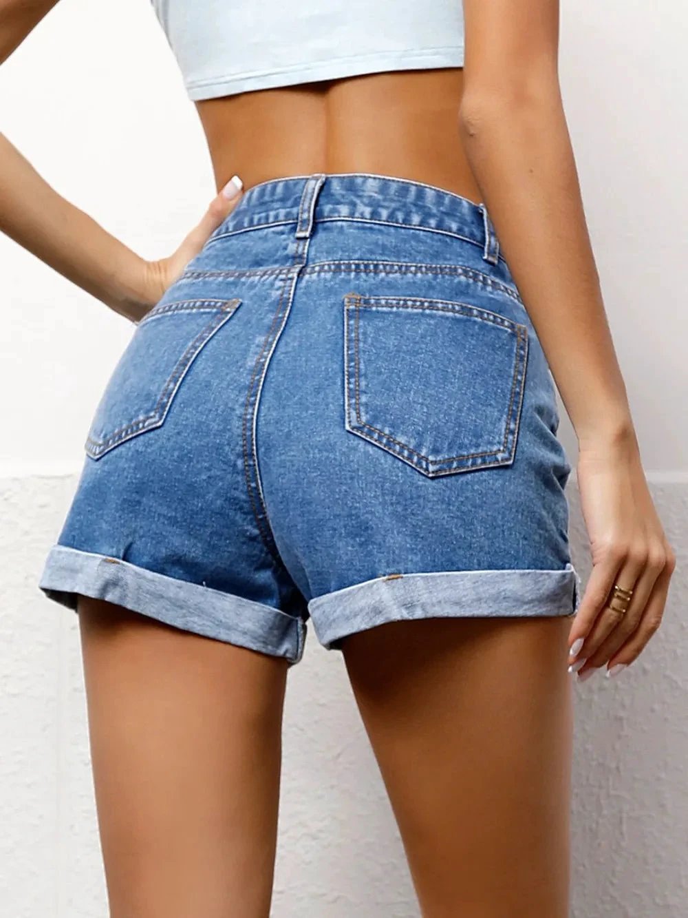 High Waist Denim Shorts by eprolo