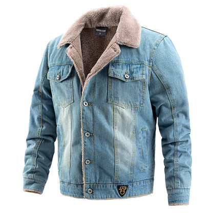 Denim jacket With Plush and Thick coat for Men's