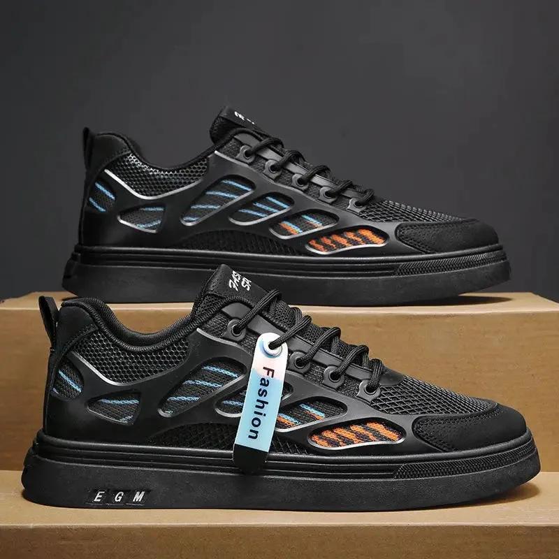 Breathable mesh shoes men's small white shoes thick soled sports and leisure board shoes by eprolo