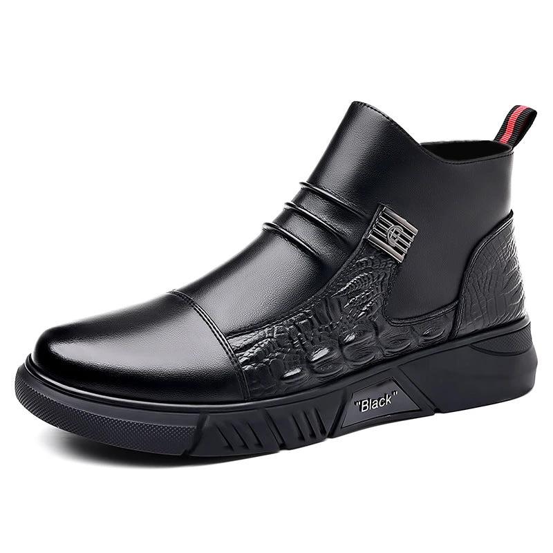 Men's leather boots, new Martin boots, men's trendy with fleece winter cotton shoes, fashionable Chelsea boots, British style boots, men's shoes by eprolo