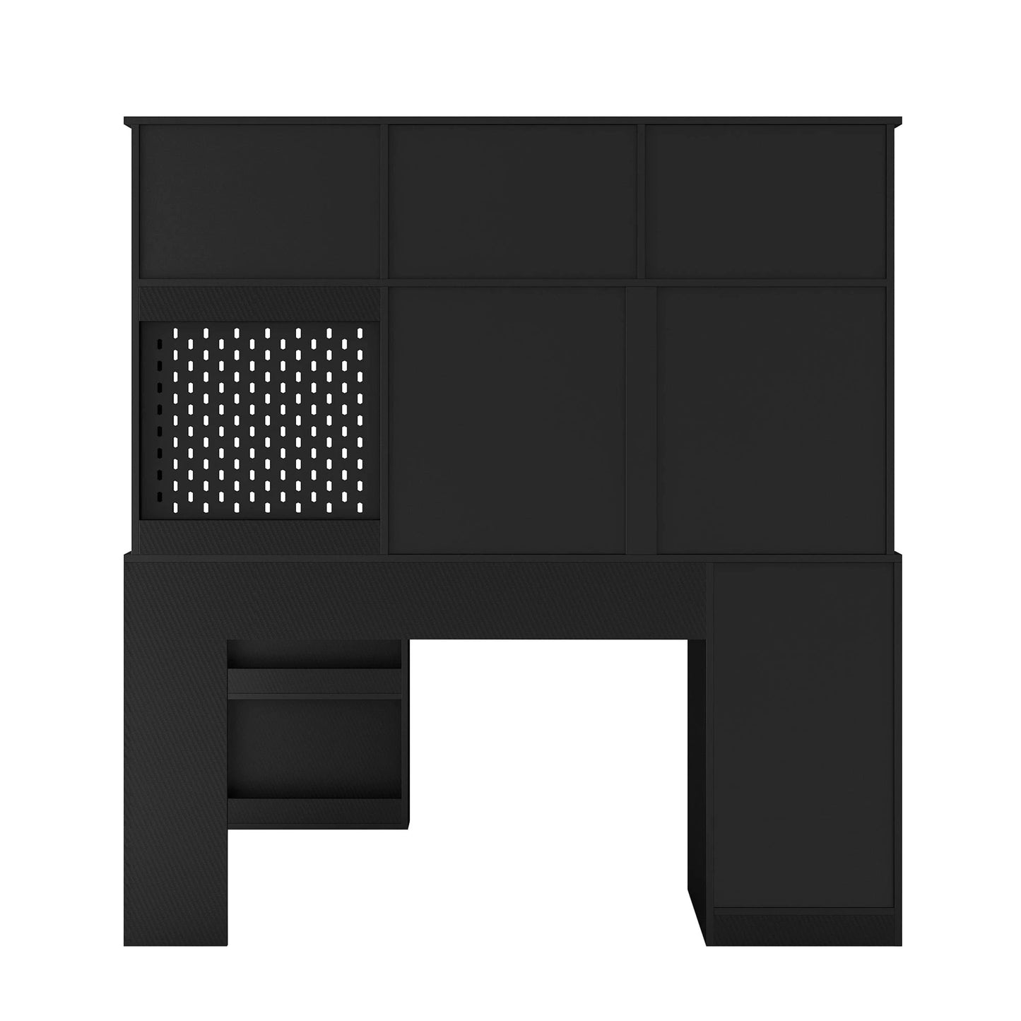 Writing desk with drawer bookshelf and charger, modern L-shaped desk with storage space, corner gaming computer desk by eprolo