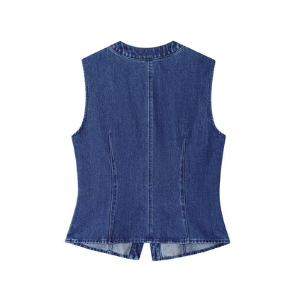Nail drill denim vest