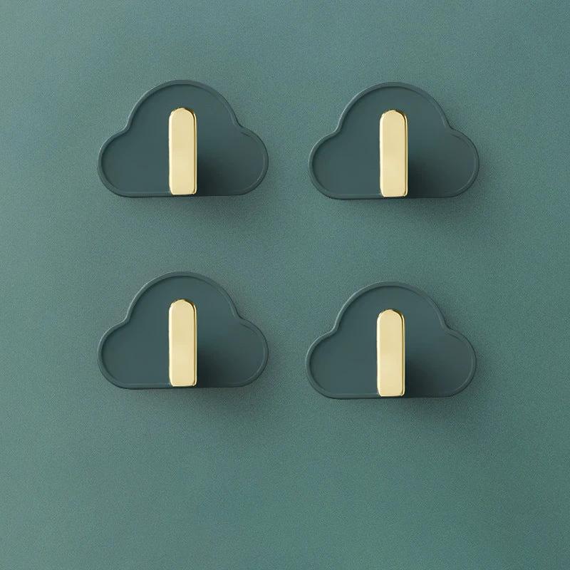 Light Luxury Paste Cloud Sticky Hook Strong Viscose Punch-Free Hook Wall Hanging Traceless Hook Key Hook 4pcs by eprolo