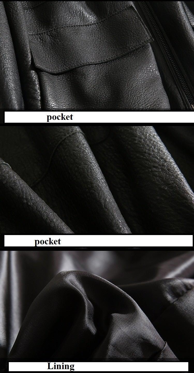 Manteau à capuche en cuir véritable pour femme, manches longues, style décontracté