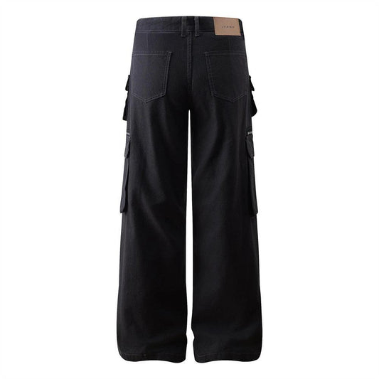 Folded Loose Straight Leg Pants by eprolo