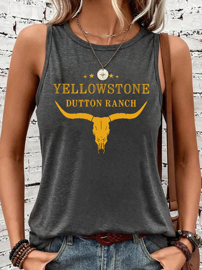 Western denim printed vest