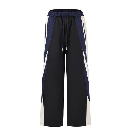 Color blocking Splicing Sports Loose Pants by eprolo