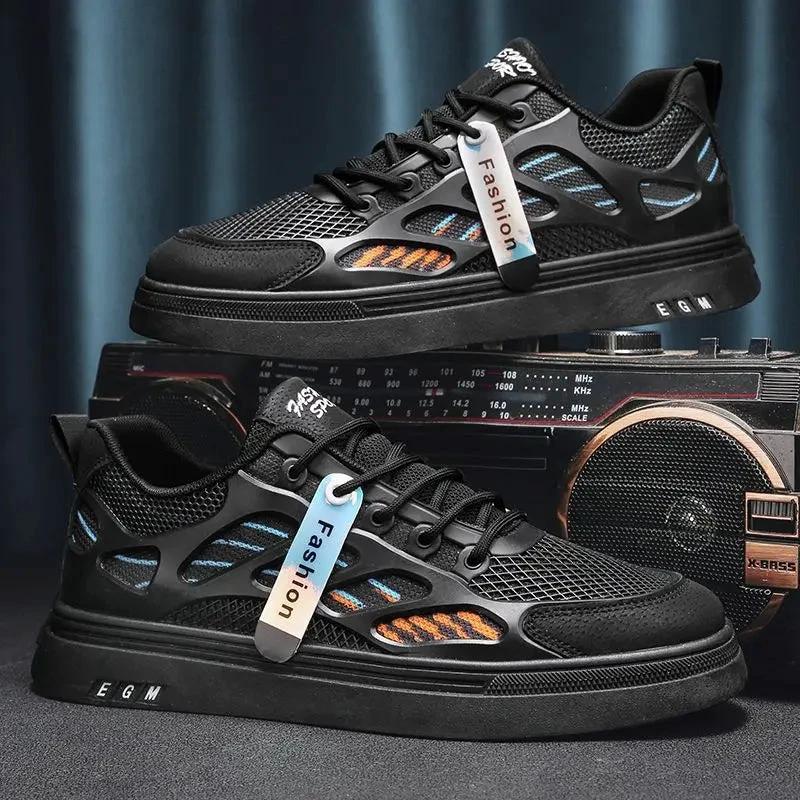 Breathable mesh shoes men's small white shoes thick soled sports and leisure board shoes by eprolo