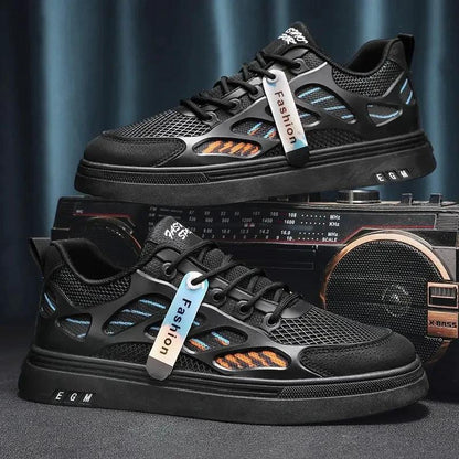 Breathable mesh shoes men's small white shoes thick soled sports and leisure board shoes by eprolo