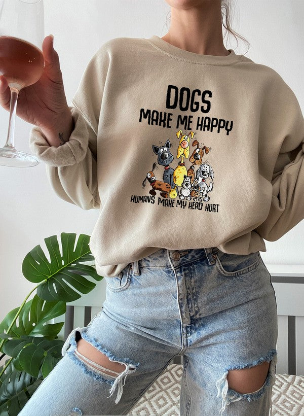 Dogs Make Happy Sweat Shirt-3