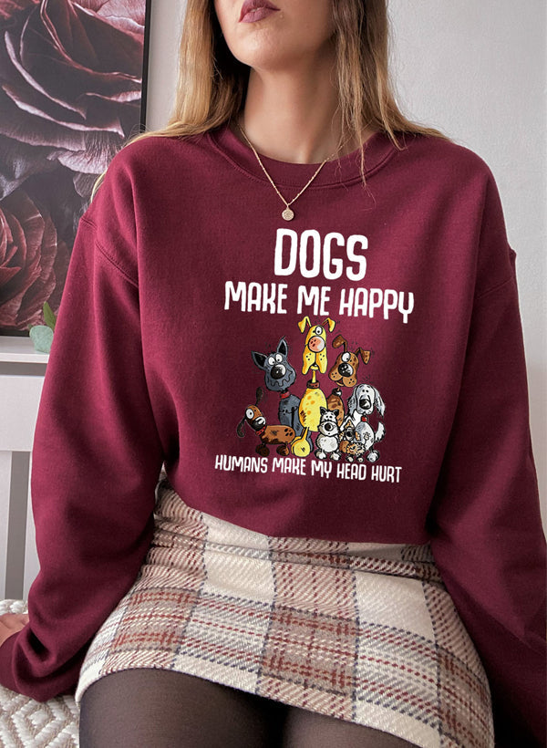 Dogs Make Happy Sweat Shirt-2