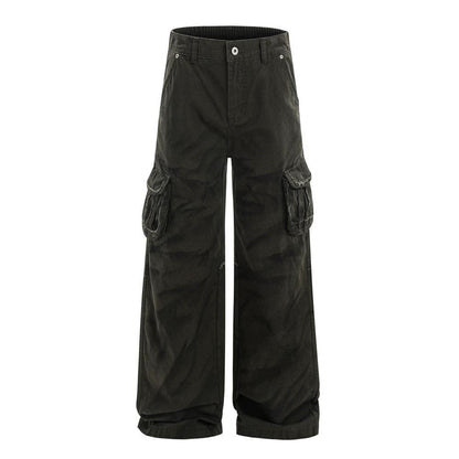 Wrinkled Scraped and Worn Wide Leg Pants by eprolo