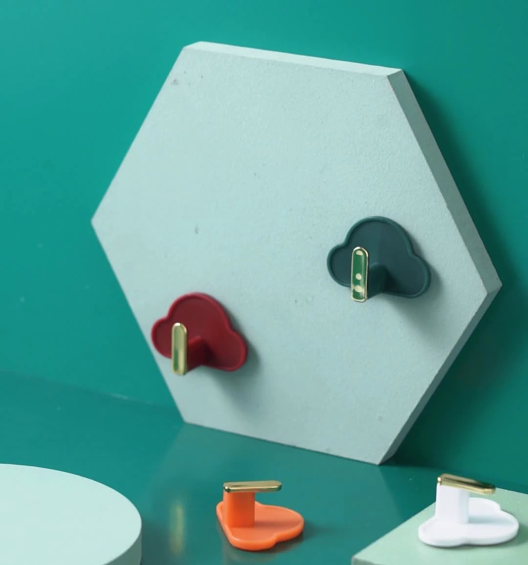 Light Luxury Paste Cloud Sticky Hook Strong Viscose Punch-Free Hook Wall Hanging Traceless Hook Key Hook 4pcs by eprolo