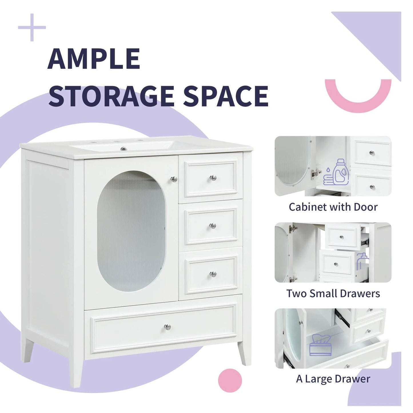 30" Bathroom Vanity with Sink by eprolo