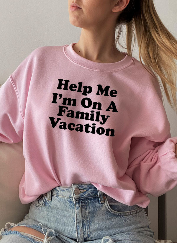 Women's Unique Help Me I'm On A USA Made Sweatshirt With Fun Designs-1