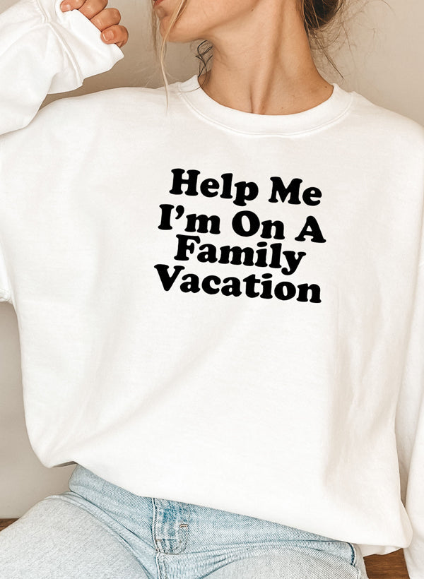 Women's Unique Help Me I'm On A USA Made Sweatshirt With Fun Designs-0