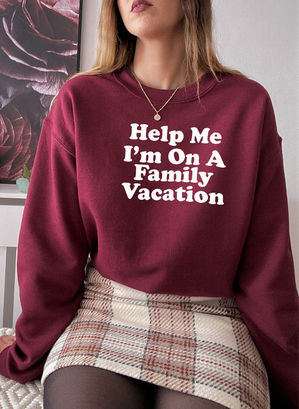 Women's Unique Help Me I'm On A USA Made Sweatshirt With Fun Designs-2