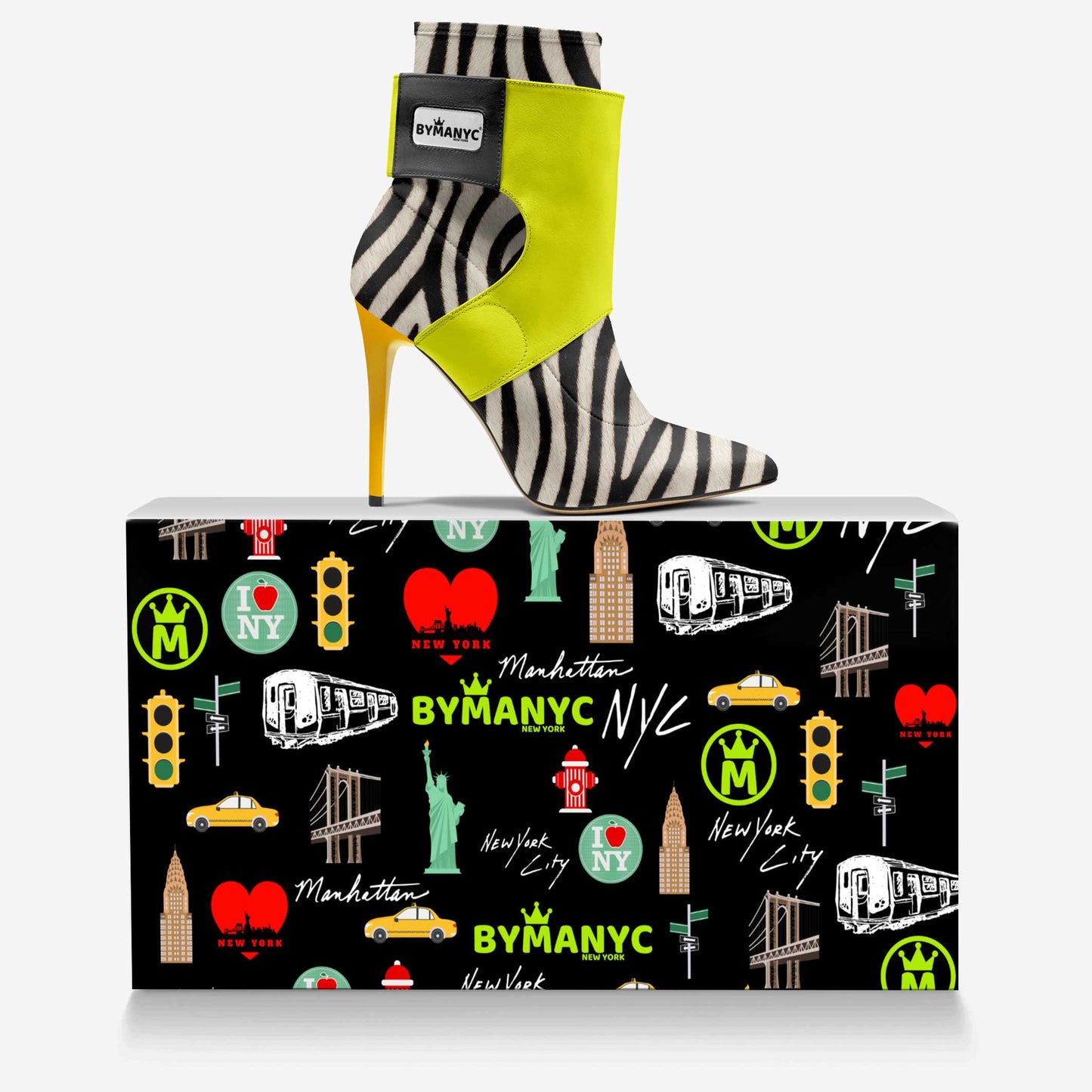 Limited Edition Vegan Stiletto Boots BYMANYC ® New York Futurista Noir-2