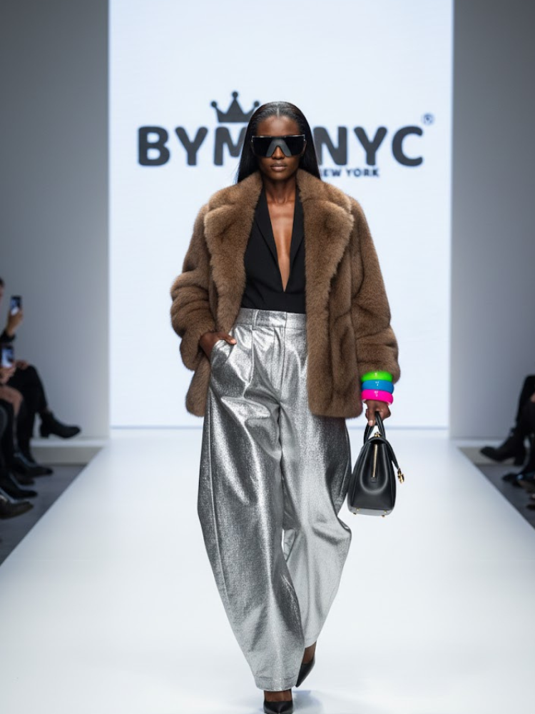 Women's Camel Brown Short-Pile Faux Fur Coat Jacket BYMANYC London NYC Collection