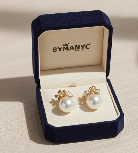 Pearl Stud Earrings Floral Bloom SOHO BYMANYC ® New York-0
