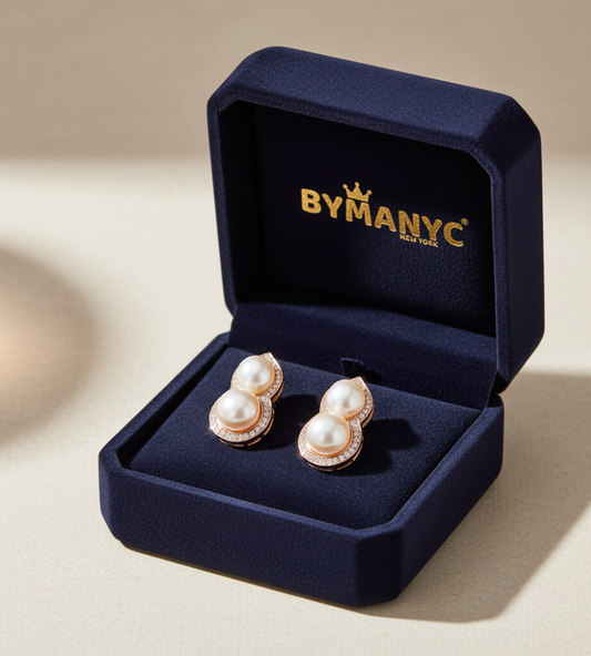 Pearl Stud Earrings Infinity Pearl SOHO BYMANYC ® New York-0