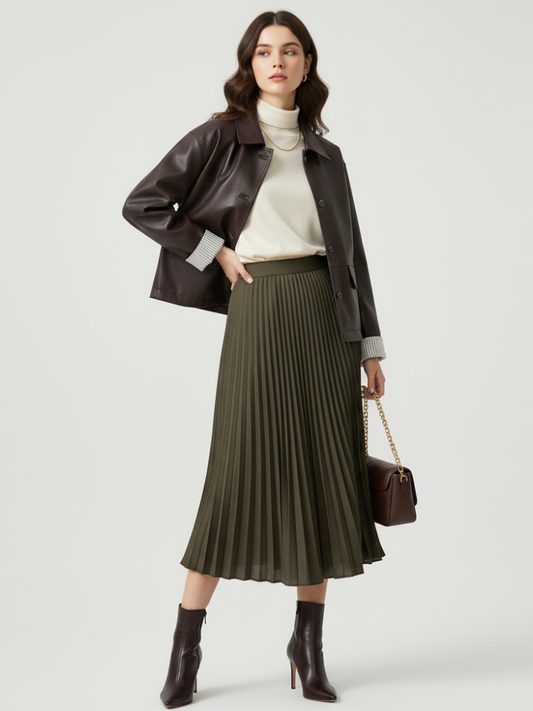 Retro PU Leather Jacket For Women, Brooklyn Heights, BYMANYC New York.-0