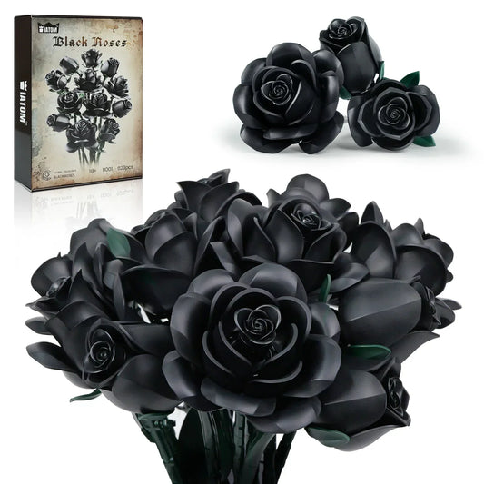 Black Rose Building Block Set Gothic Bouquet (12 PCS)-1