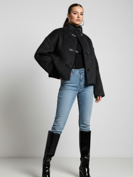 Short Wool-Feel Jacket, Upper West Side | Women - BYMANYC ® New York-0
