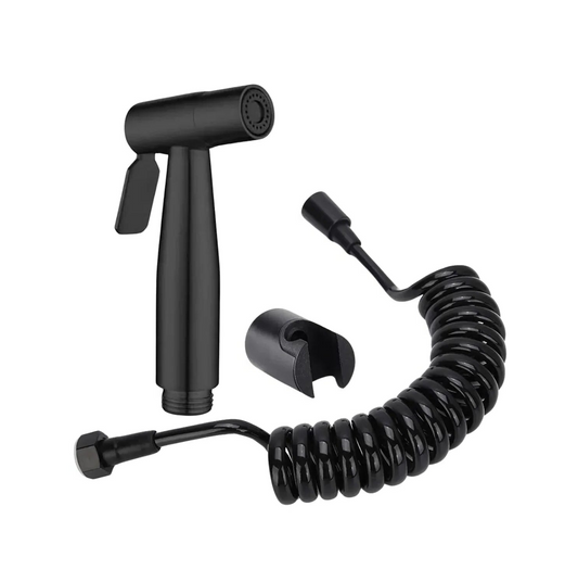 Steelo Stainless Steel Health Faucet with Flexible ABS Spring Hose pipe - 1 Metar Black-0