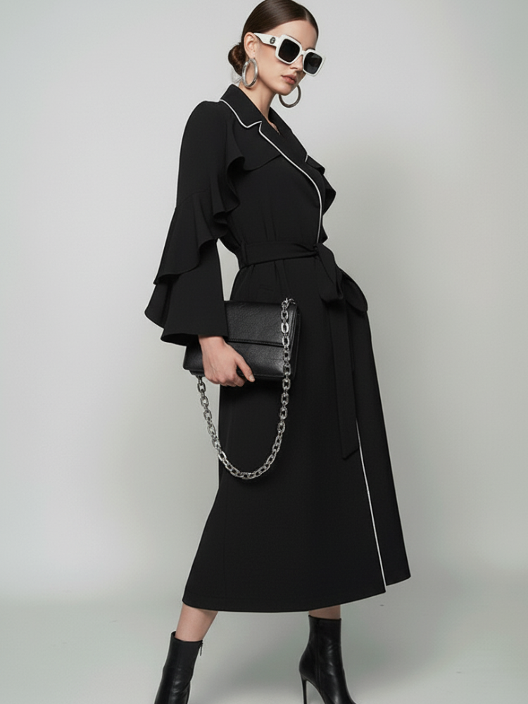TRIBECA Ruffle Long Coat BYMANYC ® New York-0