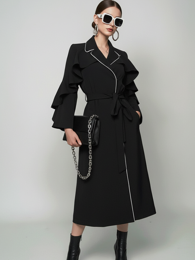 TRIBECA Ruffle Long Coat BYMANYC ® New York-2