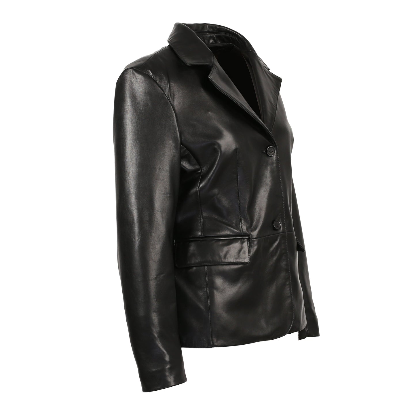 Blazer en cuir néo-zélandais à deux boutons Talisa pour femme, style luxueux et habillé