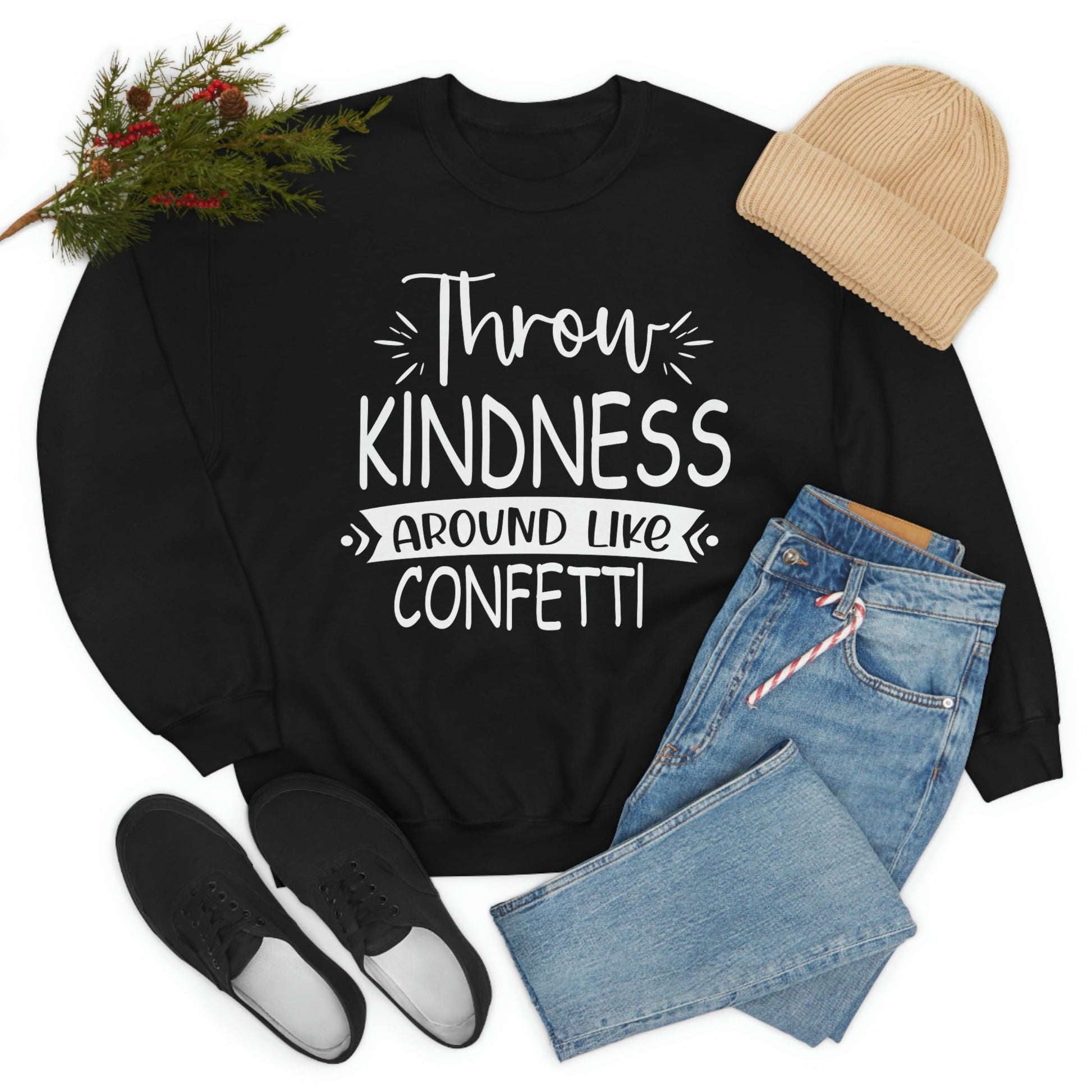 Digitally Printed Kindness Confetti USA Made Cotton Sweatshirt-2