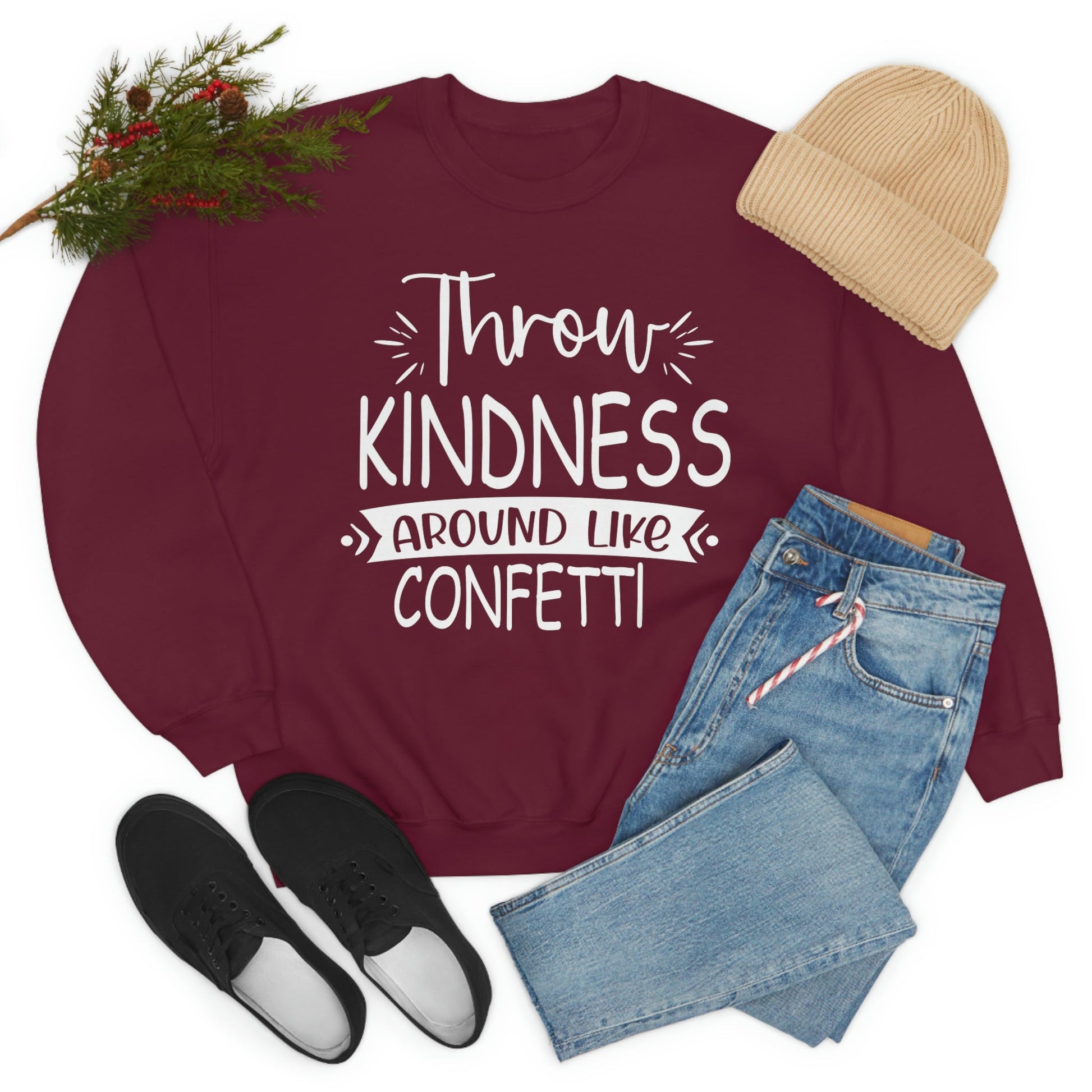 Digitally Printed Kindness Confetti USA Made Cotton Sweatshirt-3