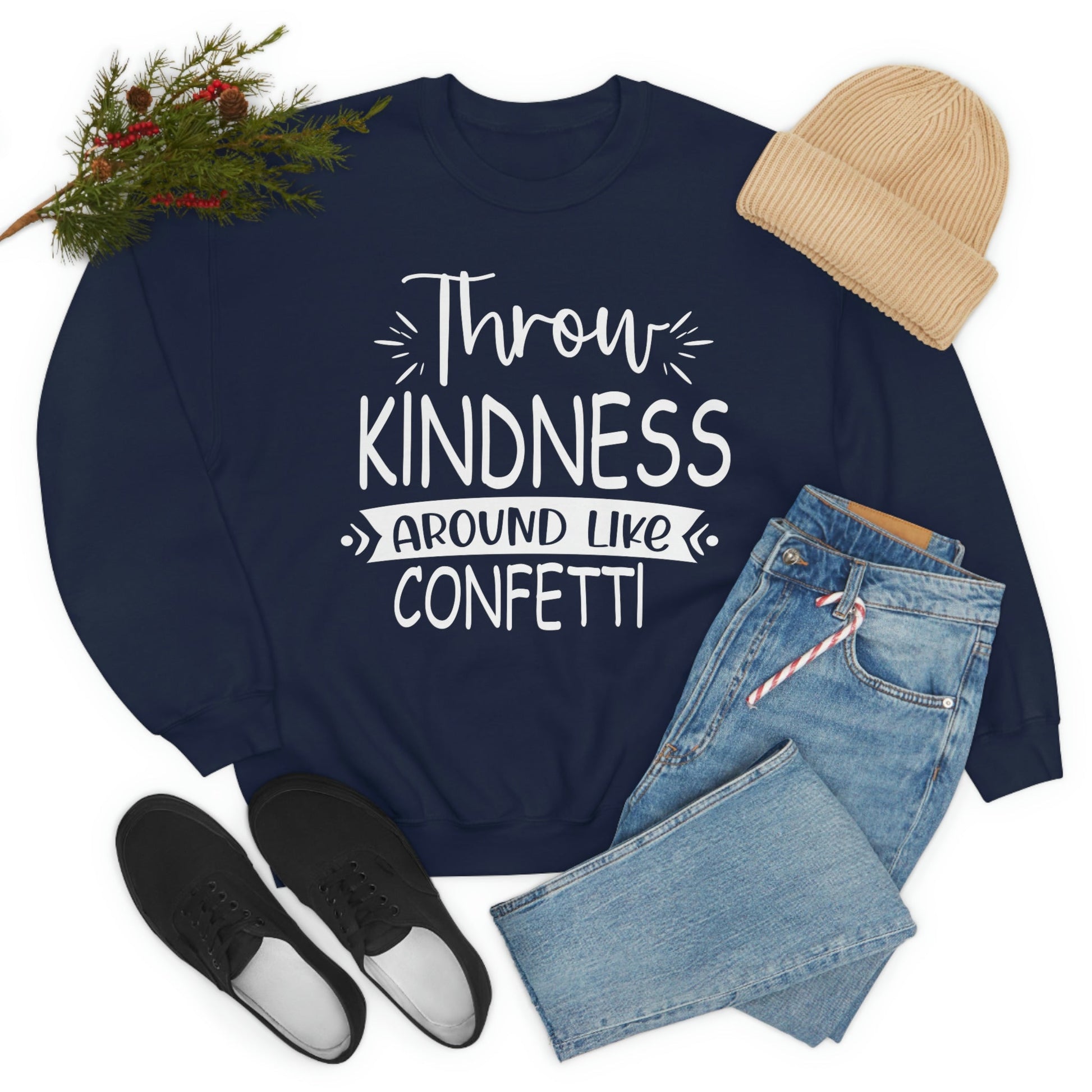Digitally Printed Kindness Confetti USA Made Cotton Sweatshirt-0