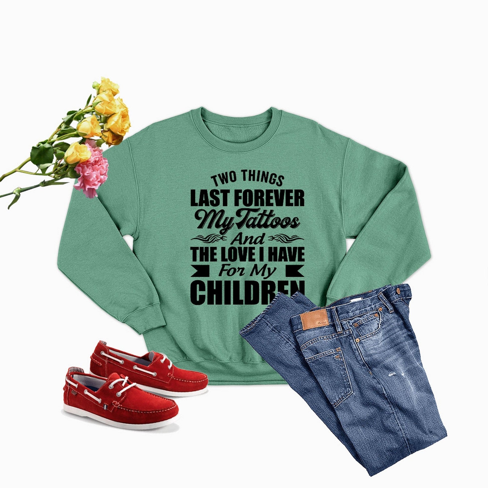 Two Things Last Forever Custom Tattoo Hoodie Mom Love Children Apparel-0
