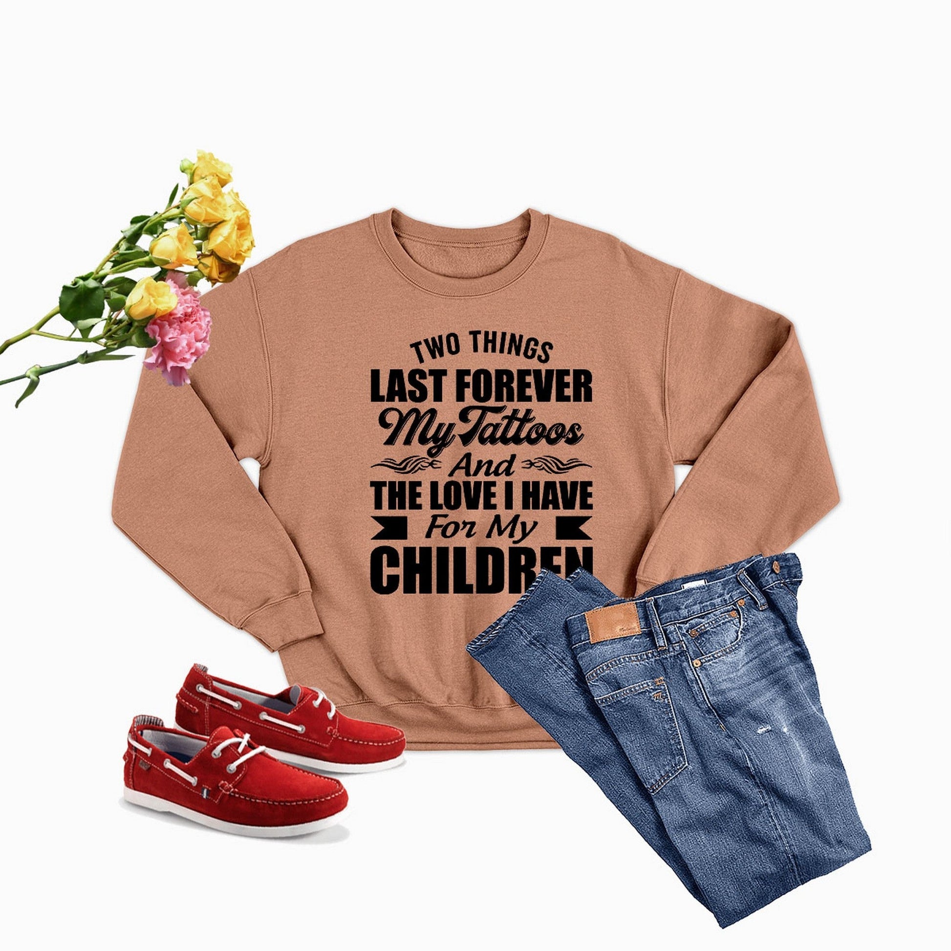 Two Things Last Forever Custom Tattoo Hoodie Mom Love Children Apparel-1