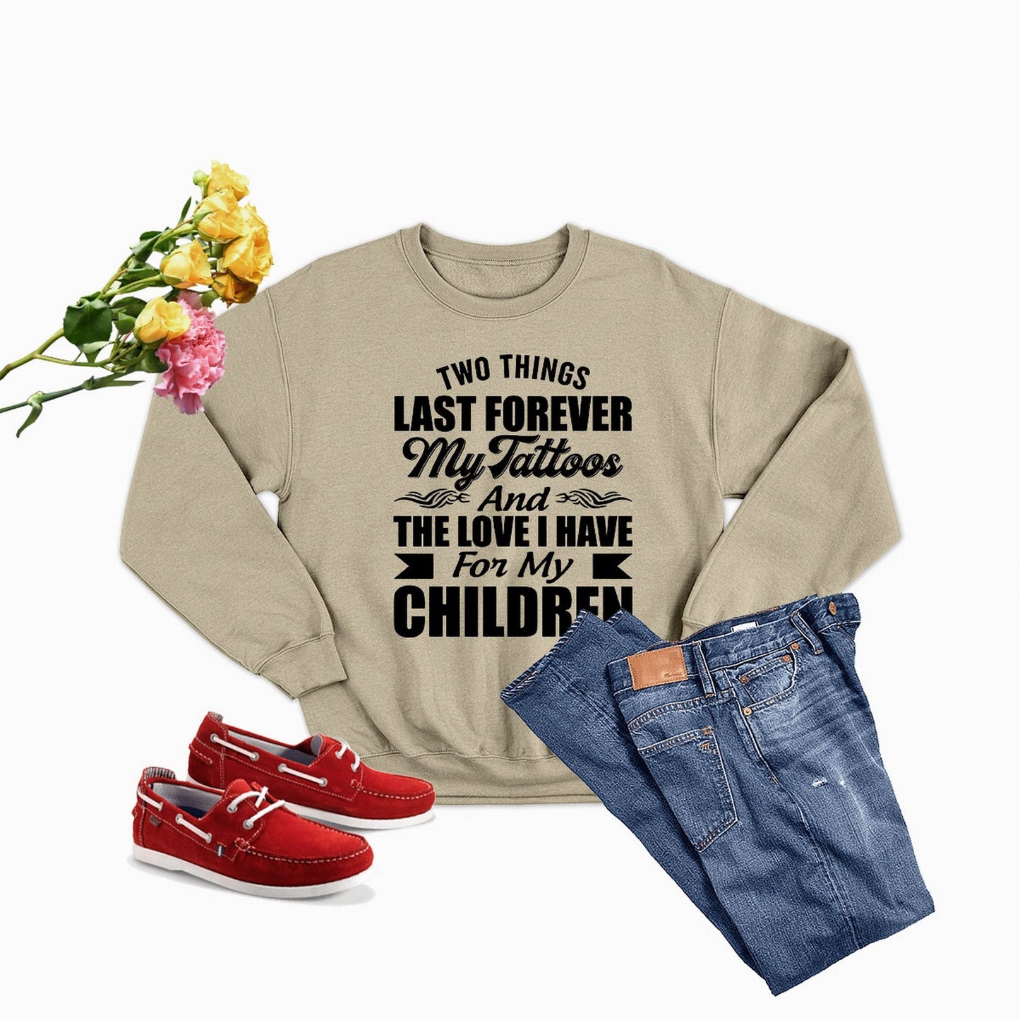 Two Things Last Forever Custom Tattoo Hoodie Mom Love Children Apparel-3