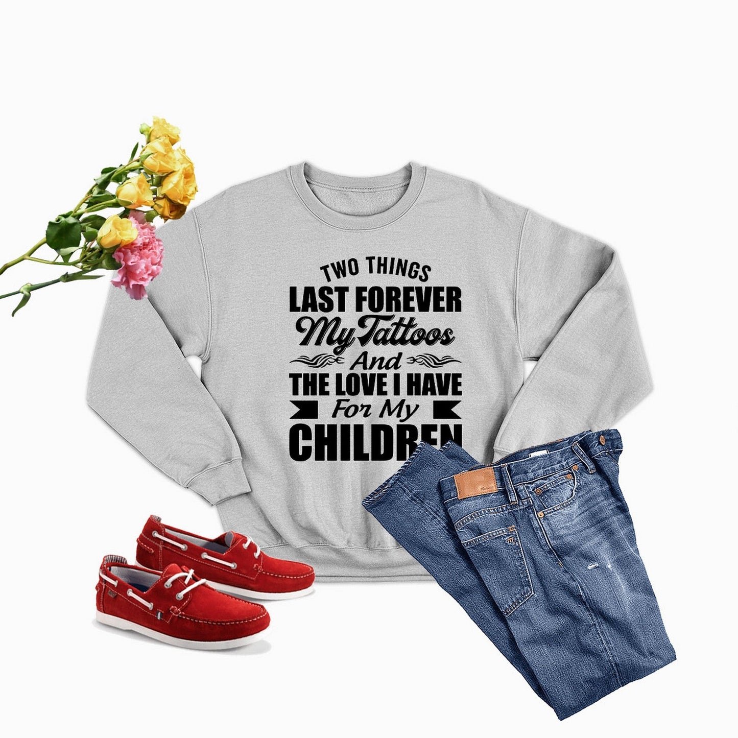 Two Things Last Forever Custom Tattoo Hoodie Mom Love Children Apparel-4