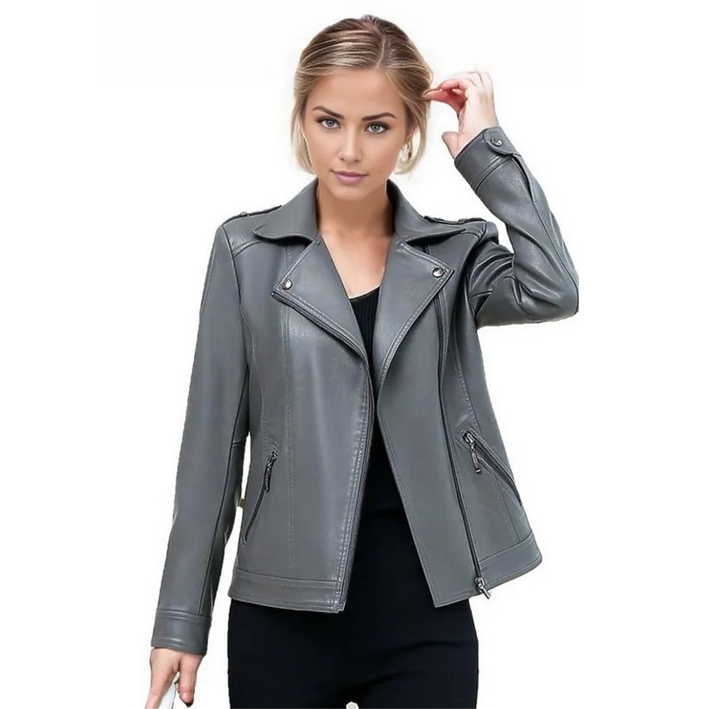 Abrigo de piel de oveja auténtica para mujer Thomas Tina, elegante chaqueta de exterior