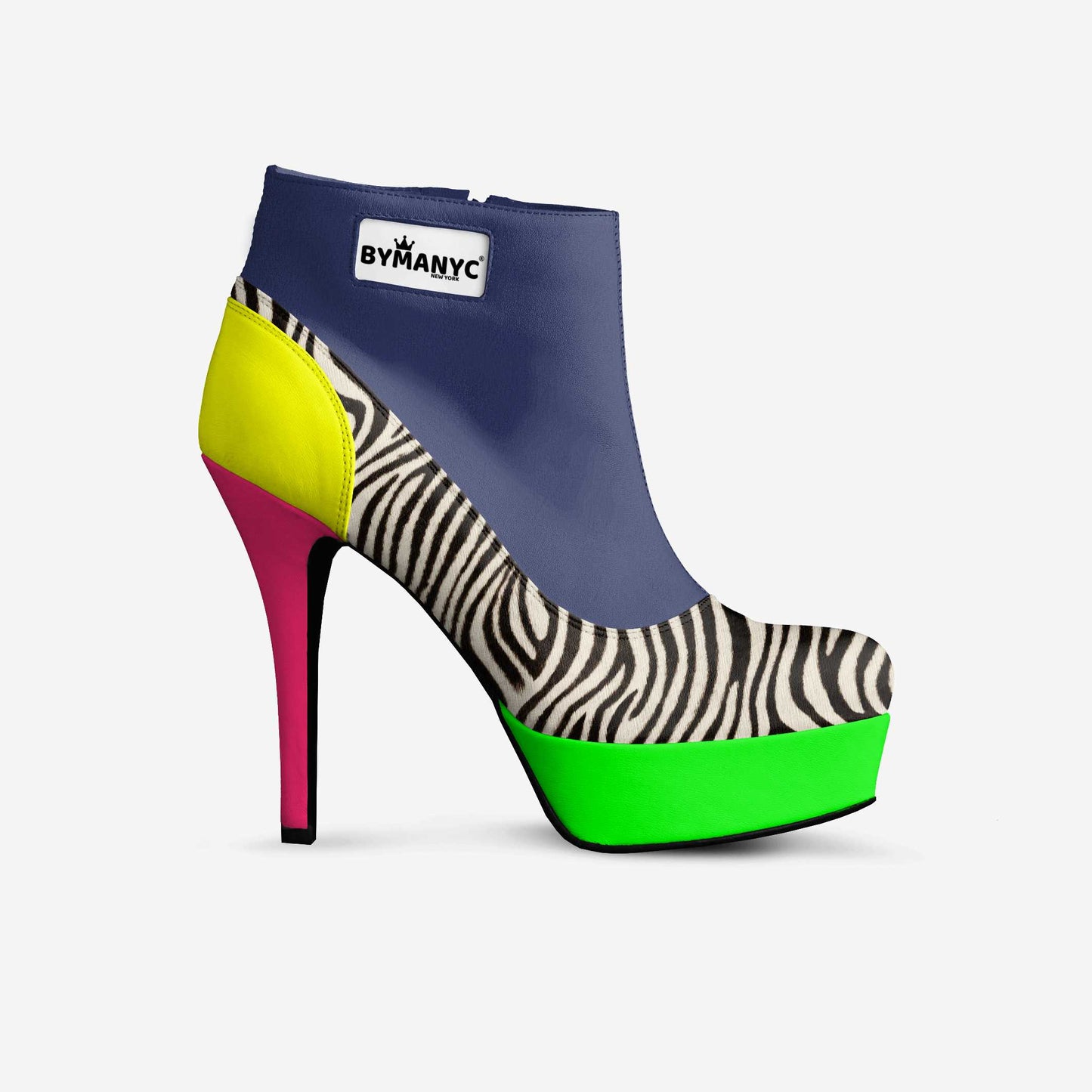 Vegan Platform Ankle Boots NY Bold Black By Many C Luxury Vegan Italian Leather Boots