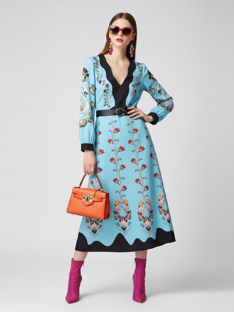 Waist-Cinched Floral Dress, The Met | Women - BYMANYC ® New York-1