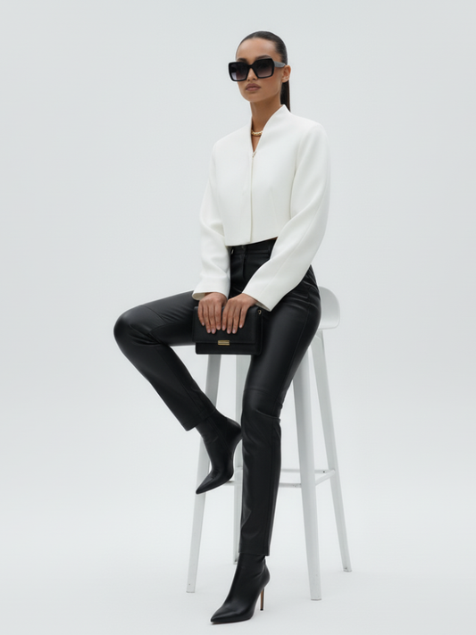 Women's Structured Cropped Jacket MIDTOWN ECO FASHION BYMANYC ® New York-0