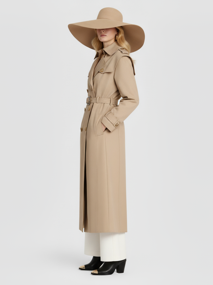Women's Trench Coat by UPPER EAST SIDE COUTURE BYMANYC New York Classic Elegance Design-1