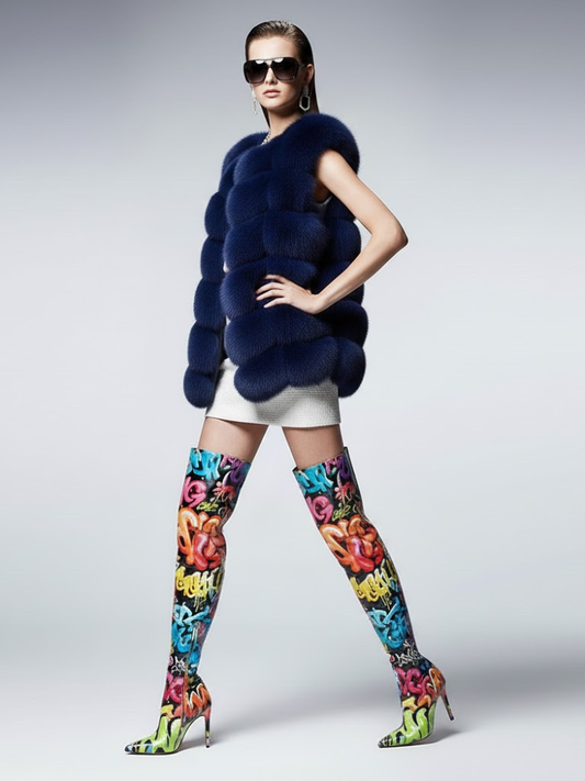 Women's Voluminous Fur Vest DUMBO New Collection Couture in Manhattan BYMANYC ® New York-0