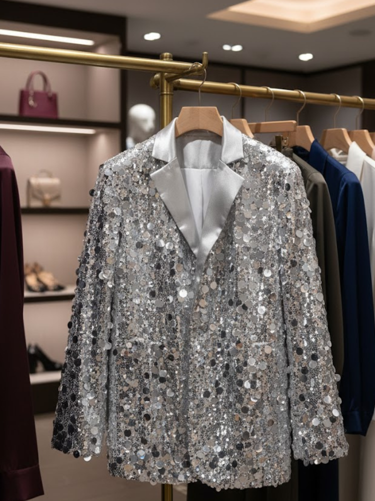 New York Women's Sequin Jacket BYMANYC Pre-Order Collection Statement Evening Blazer-1