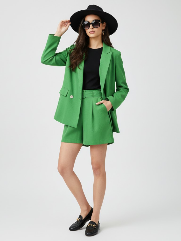 SOHO New Colecction BYMANYC NYFW High Volume Tailored Blazer Shorts Set