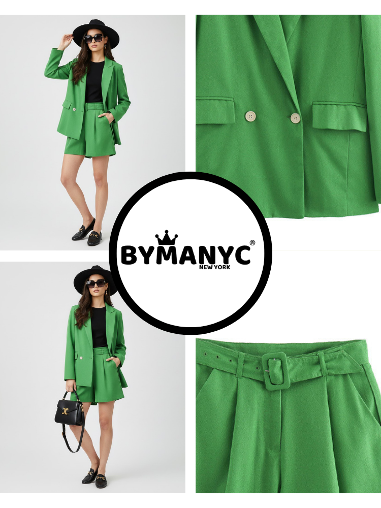 SOHO New Colecction BYMANYC NYFW High Volume Tailored Blazer Shorts Set