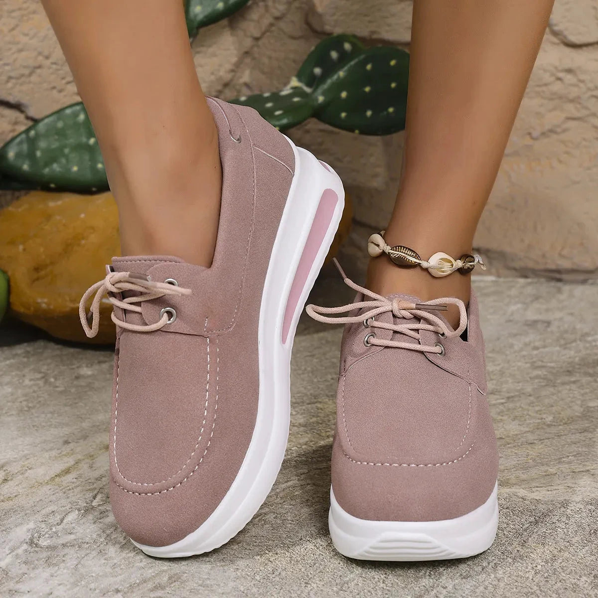Round Toe Platform Sneakers by Trendsi