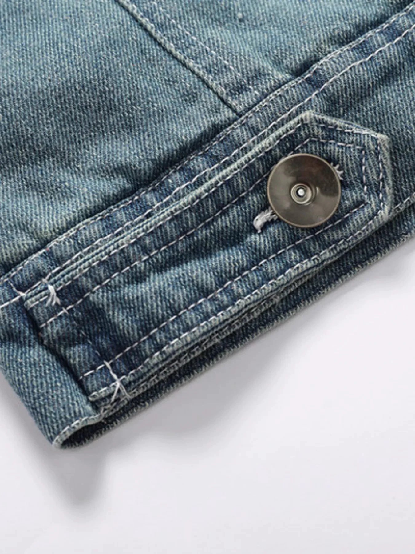 Men's Full Size Faux Fur Collar Denim Jacket Plus Size by Trendsi